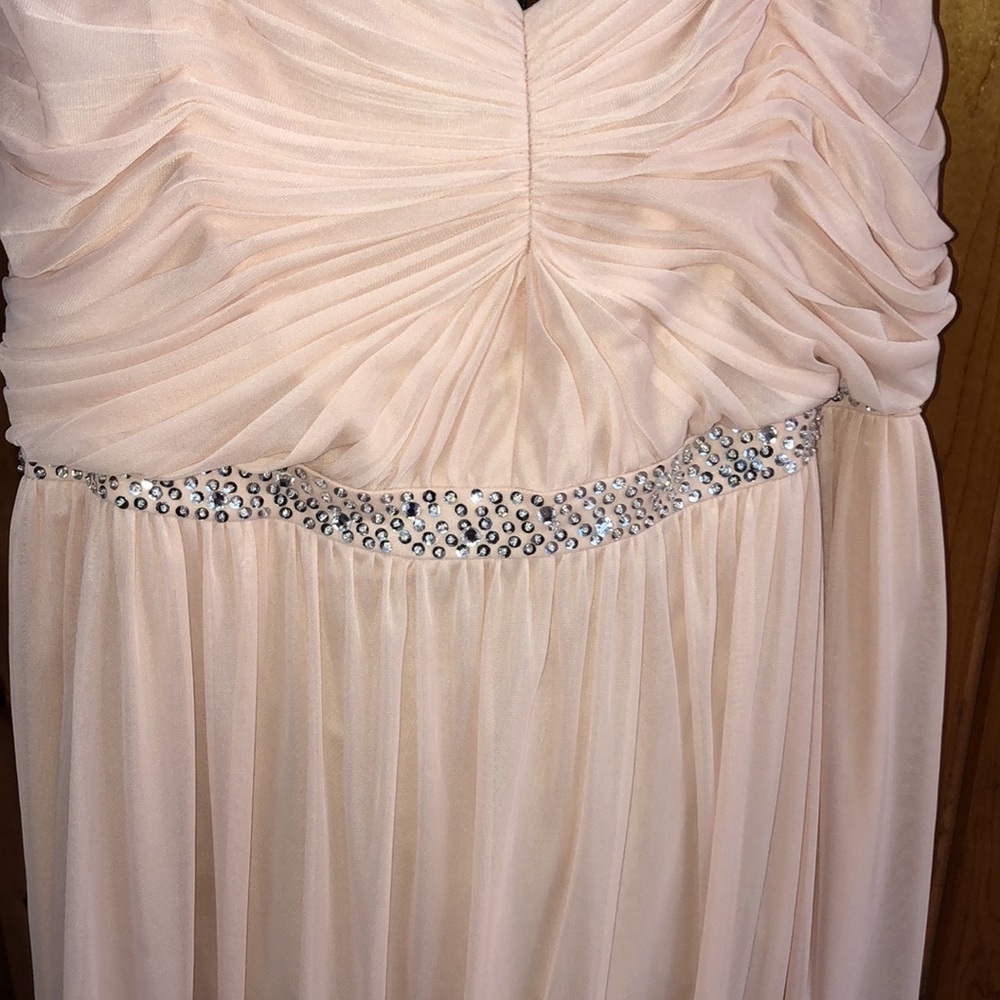 Adrianna Papell Long Dress Women’s Size 18 Pink Silver Sequins Gown bridesmaids‌ - Picture 8 of 15